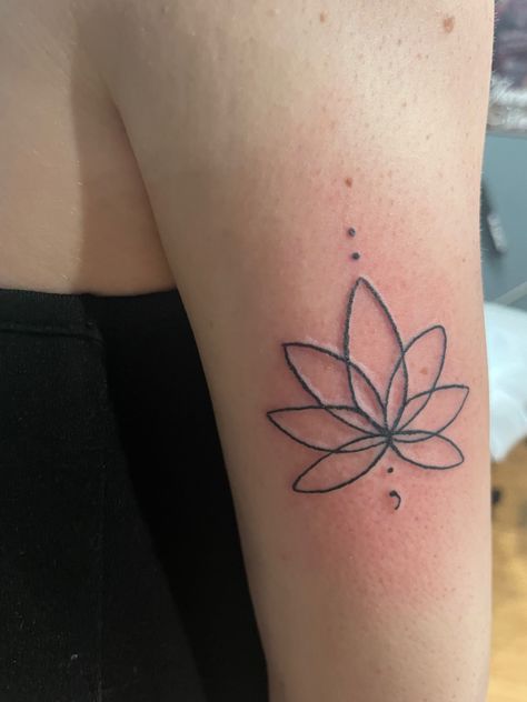 Semicolon Tattoo, Lotus, Tattoos