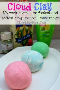 Cloud Clay recipe, only need two things to make this NO COOK recipe. The fastest and softest clay you will ever make #Playdough, #Clay, #DI... Cloud Clay, Make Playdough, Clay Recipe, Homemade Clay, No Cook, Maker Space, Simple Crafts, Handmade Stuff, School Holiday