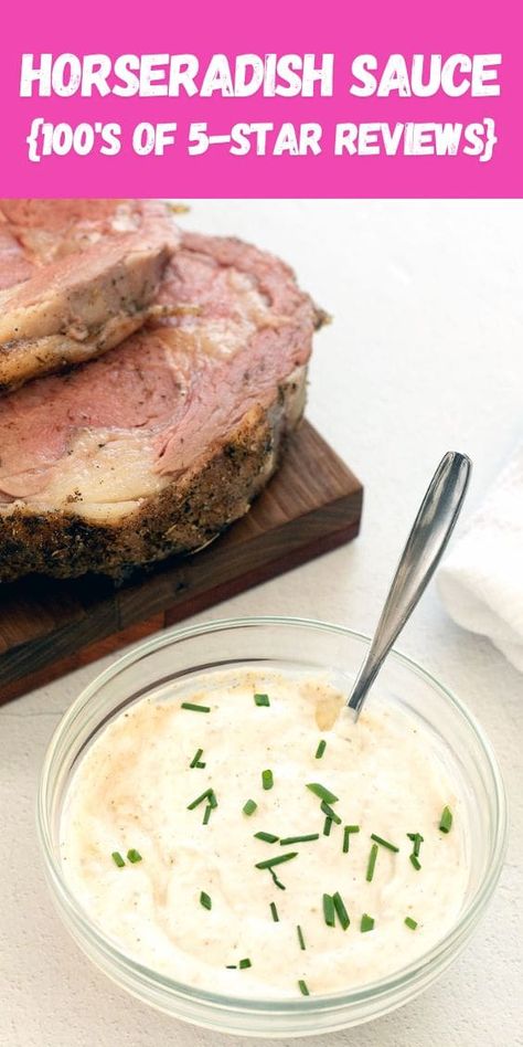 This Horseradish Sauce Recipe is a versatile condiment perfect for elevating your meals. Enjoy it as a horseradish cream sauce with a smooth texture, or try it as a flavorful horseradish dipping sauce. It's an ideal horseradish sauce for prime rib, adding just the right kick. Use it as a horseradish dip for appetizers or a bold horseradish sauce for beef dishes. This classic horseradish sauce for roast beef brings out the best flavors, making every bite unforgettable. Best Horseradish Sauce Recipe, Easy Creamy Horseradish Sauce For Prime Rib, Horseradish Dip For Prime Rib, Sauce For Prime Rib Horseradish, Sour Cream Horseradish Sauce Prime Rib, Prime Rib Roast Horseradish Sauce, Creamy Horseradish Sauce Recipes, Horseradish For Prime Rib, Horserashish Sauce For Prime Rib