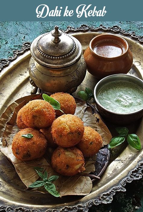 Dahi Kebab Photography, Dahi Kebab, Dahi Ke Kebab, Air Fryer Recipes Indian, Vegetarian Mains, Kebab Recipe, Veg Snacks, Snacks Appetizers, Random Recipes