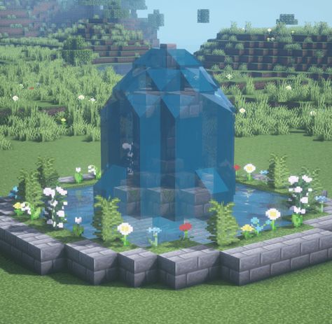 Hi Freinds! This is my magical fairytail fountain for use in your faircore minecraft worlds. I hope you love it's flowery garden aesthetic and will find it inspiring for all of your fairytale and cottagecore builds! Check out the full tutorial on my YouTube channel! #fountain #fairyfountain #fairycore #fairytale #fairy #fairttail #tale #tail #cottagecore #cottage #minecraft #minecraftinspo #mincraftcottage #minecraftfountain #fiaryhut #faitycottage Mc Aesthetic Builds, Builds For Minecraft World, Cottage Core Town Minecraft, Minecraft Fairy Cottage Ideas, Cottagecore Fountain Minecraft, Minecraft Garden Fountain, Minecraft Village Fountain Ideas, Aesthetic Minecraft Garden Ideas, Cottage Core Aesthetic Minecraft