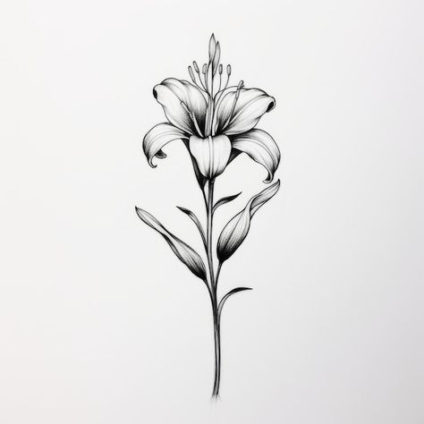 Elégant Lys Noir Et Blanc Dessin Ominous... | Premium Photo #Freepik #photo #fond-blanc #minimalisme #tatouage #dessin-paume Direction Art, Etsy Ideas, Premium Photo, Roses, Tattoos, Crochet, Art