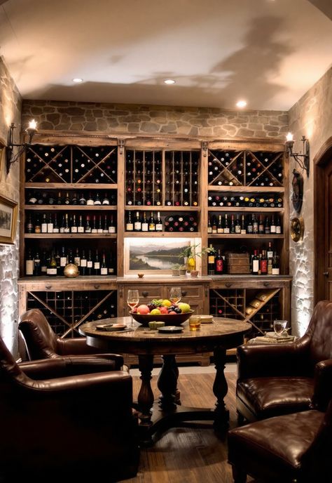 Finished Basement Ideas Home Cellar Ideas, Small Home Wine Cellar, Farmhouse Wine Cellar, Speakeasy Wine Cellar, Secret Wine Room, Wine Cellar With Seating, Wine Room Ideas In House Luxury, Cellar Conversion Ideas, Wine Room Ideas In House