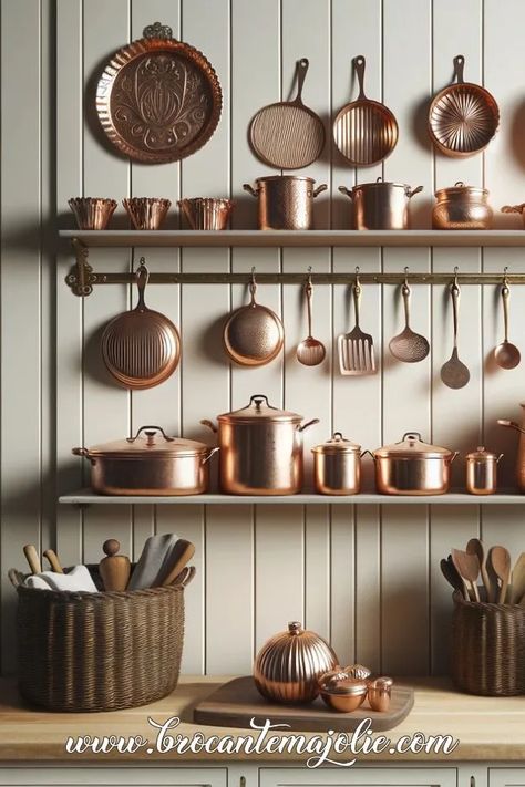 Copper Kitchen Accents, Copper Kitchen Faucets, How To Clean Silverware, Copper Kitchen Backsplash, Clean Copper, How To Clean Copper, Copper Pans, Copper Cookware, Pot Hanger