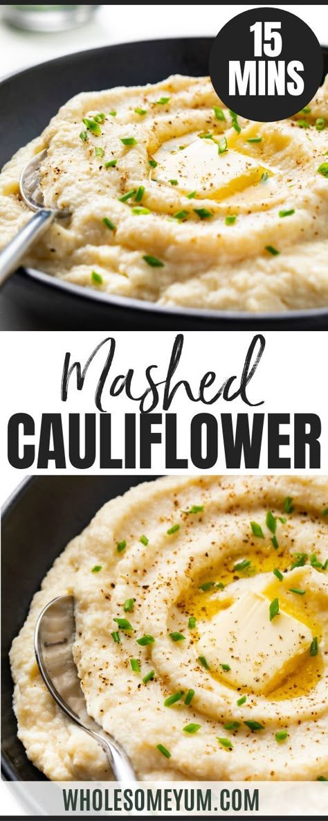 Keto Mashed Cauliflower, Mashed Cauliflower Recipe, Cauliflower Recipe, Low Carb Side Dishes, Keto Side Dishes, Low Carb Dinner Recipes, Keto Recipes Dinner, Mashed Cauliflower, Cauliflower Recipes