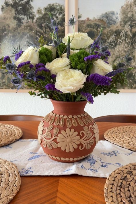 Double Layer Fabric French Country … curated on LTK Mexican Vases With Flowers, Mexican Fancy Dress, Principal Office, Mexican Ornaments, Talavera Wedding, Mexican Folk Art Decor, Mexican Inspired Wedding, Roses Bouquet Gift, Mexican Birthday Parties