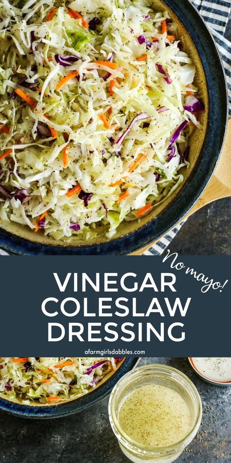 This sweet onion Vinegar Coleslaw Dressing recipe is fresh, bright, and tangy. No mayo here! A sprinkling of celery seeds adds great flavor and texture. #coleslaw #dressing #salad #nomayo #withoutmayo #coleslawdressing Vinegar Coleslaw Dressing, Dressing For Coleslaw, Coleslaw With Vinegar Dressing, Onion Vinegar, Coleslaw Dressing Recipe, Vinegar Coleslaw, Vinegar Salad, Vinegar Salad Dressing, Dressing Salad