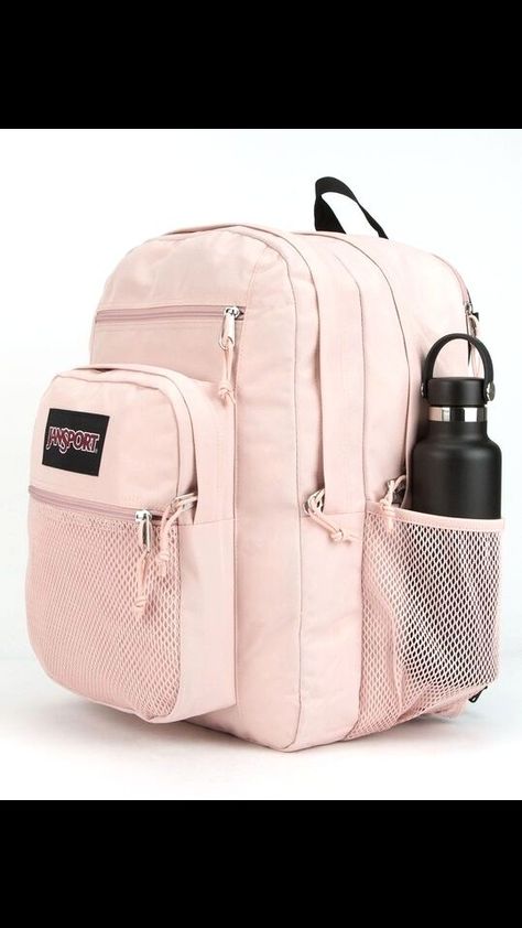 Middle School Backpacks, Pink Jansport Backpack, Big Backpacks For School, Black Jansport Backpacks, Pink Bookbag, Pretty Backpacks, Cute Backpacks For School, Mochila Jansport, Mochila Nike