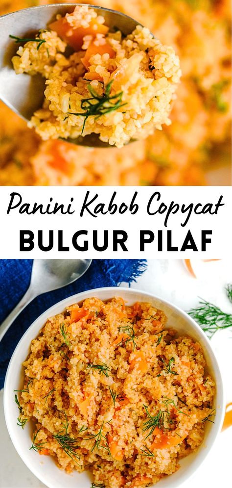 Indulge in the flavors of the Mediterranean with our Bulgur Pilaf recipe, inspired by Panini Kabob restaurant. This savory and aromatic side dish features hearty bulgur wheat cooked to perfection with a blend of tomato & herbs in a Lebanese style. Rice Alternative, Bulgur Wheat Recipes, Bulgur Pilaf, Bulgur Recipes, Pilaf Recipe, Middle Eastern Cuisine, Bulgur Wheat, Pilaf Recipes, Italian Chopped Salad