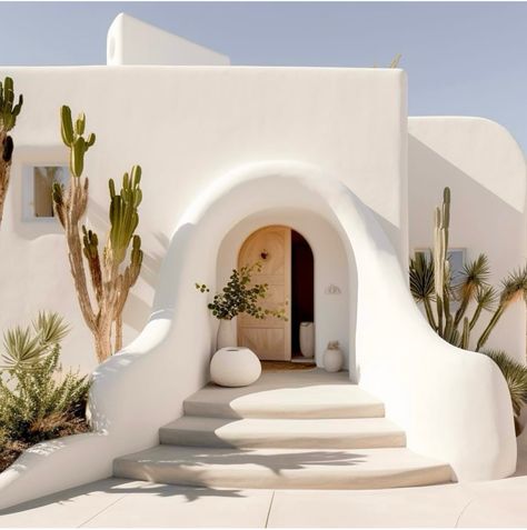 Santorini House Design Exterior, 2023 House Exterior, Beach Villa Exterior, Mexico Villa, Santorini House, Bali House, Bali Villa, Architecture Model House, Resort Design