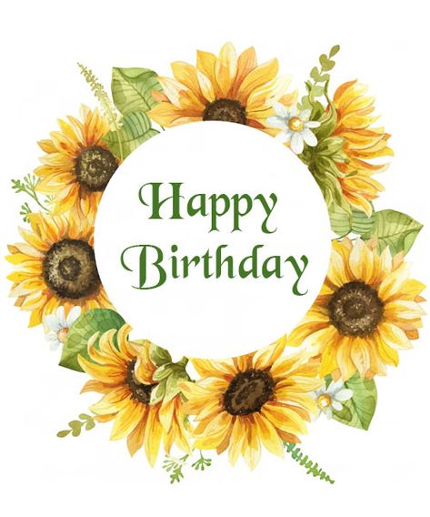 Happy Birthday Sunflower, Birthday Sunflower, Happy Birthday Aunt, Happy Poems, Sunflower Images, Aunt Birthday, Sunflower Pictures, Holiday Images, Happy 50th Birthday