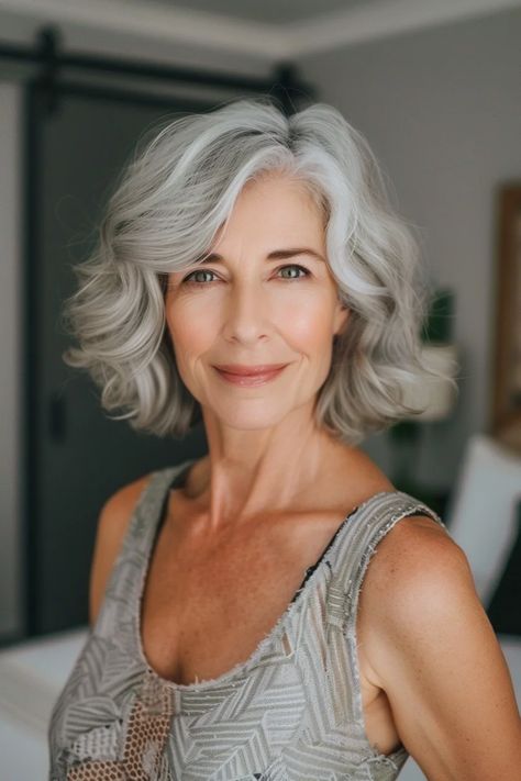 41 Stunning Grey Bobs For Women Over 60 In 2024 Grey Bob Hairstyles, Womens Haircuts Medium, Stylish Haircuts, Bob Haircuts For Women, Haircut For Older Women, Medium Hair Cuts, Trendy Short Hair Styles, Hairstyles For Women, Elegant Hairstyles