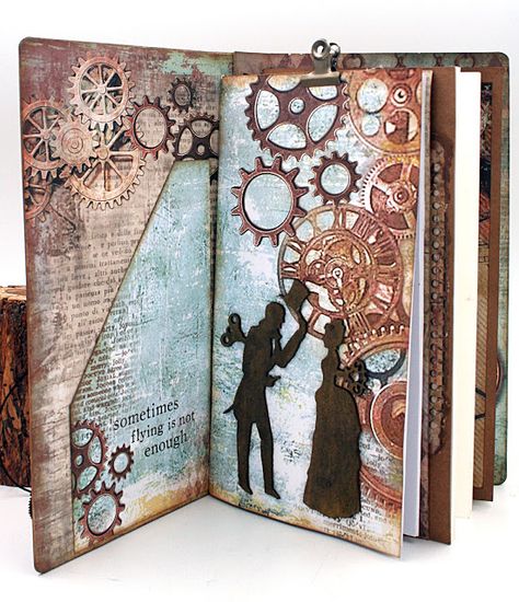 Scrap, Travel, and Bark!: Steampunk Journal for Creative Embellishments Steampunk Scrapbooking Layouts, Steam Punk Junk Journal, Steampunk Art Journal, Steampunk Scrapbooking, Steampunk Junk Journal Pages, Steampunk Junk Journal Ideas, Steampunk Journal Pages, Steampunk Journal, Steampunk Junk Journal