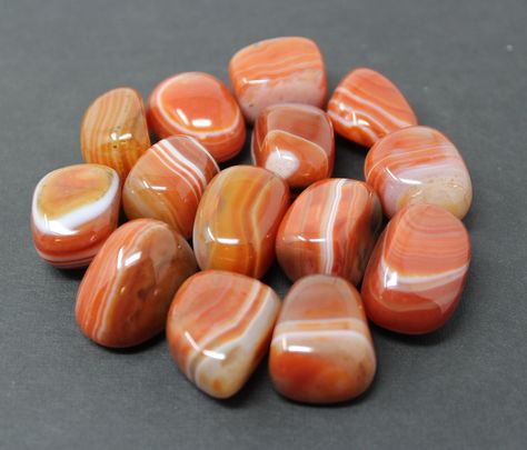 Banded Carnelian Tumbled Stones: Choose How Many Pieces ('A' Grade, Carnelian Tumbled, Healing Crystals, Sacral Chakra) Banded Carnelian, The Sacral Chakra, Tumbled Crystals, Carnelian Crystal, Stone Pictures, Sacral Chakra, Here And Now, Tumbled Stones, Energy Level