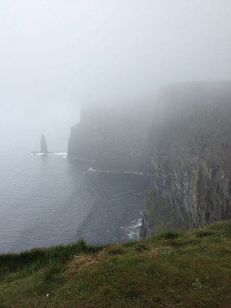 Cliffs of Moher in the rain, Ireland Cliffs In Ireland, Ireland Aesthetic, House By The Sea, Cliffs Of Moher, In Another Life, English Countryside, Pretty Places, In The Rain, The Edge