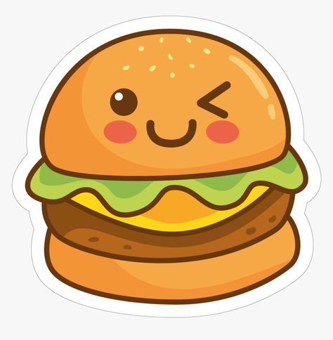 Hamburger Drawing, Burger Drawing, Doodles Kawaii, Cute Cartoon Food, Burger Cartoon, Kawaii Girl Drawings, Images Kawaii, Cute Laptop Stickers, Cute Food Drawings