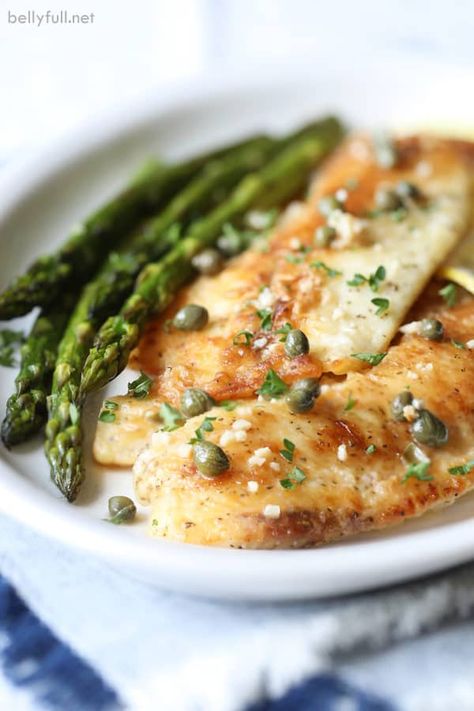 This Fish Piccata is such a delicious dish, made with a butter, wine, lemon, and capers. Looks so elegant, but is so simple to prepare! #piccata #piccatasauce #piccatafish #easyfishpiccata Fish Picatta, Fish Piccata, Homemade Salisbury Steak, Capers Recipe, Grilled Fish Tacos, Piccata Recipe, Salisbury Steak Recipes, Tilapia Recipes, Baked Fish