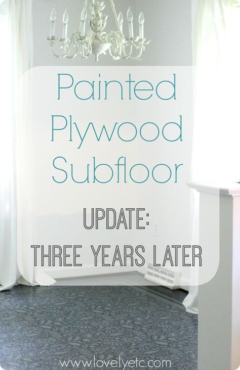 Need an inexpensive flooring solution?  You can't get much cheaper than these gorgeous painted floors.  Come see how they really last after years of use. Painted Plywood Floors, Plywood Subfloor, Inexpensive Flooring, Painted Plywood, Plywood Floor, Plywood Flooring, Painted Floor, Stenciled Floor, Diy Flooring