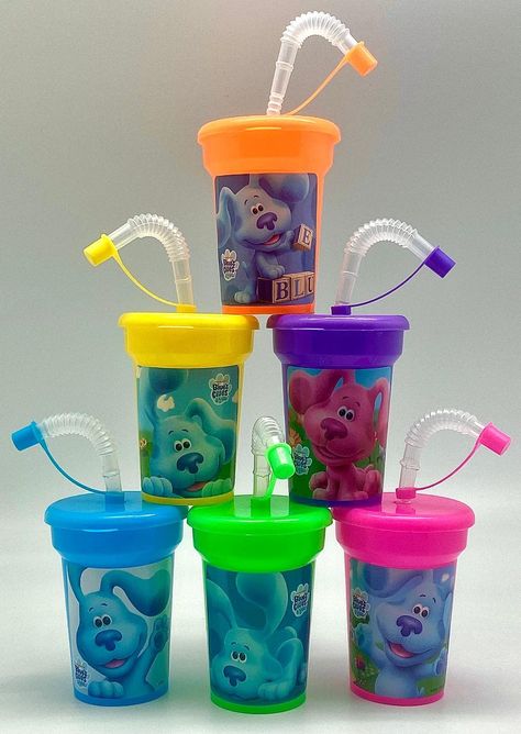 PRICES MAY VARY. 6 - 6oz Cups, 5.5 inches tall, Snap On Lids Assorted Neon Colors You will receive all items Separate in your package Assembly of cups and application of stickers is required 6 assorted “Blues Clues“ themed stickers Create your own Sipper Cups! 6 Lightweight Party Favor Cups (assorted colors), 6 Stickers, 6 snap on Lids, 6 Straws with caps. Fun DIY (Do It Yourself) Project the kids can join in on. Customize sipper cups with stickers to match your party theme. Assembly of cups and Blues Clues Party Favors, Blues Clues Birthday Party, Blue's Clues Birthday, Blues Clues Birthday, Blue's Clues Birthday Party, Party Favor Cups, Baby Birthday Party Theme, Clue Party, Kids Milestones