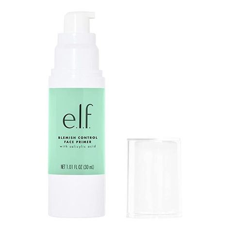 e.l.f., Blemish Control Face Primer - Large, Long Lasting, Skin Perfecting, Controls Breakouts and Blemishes, Matte Finish, Infused with Salicylic Acid, Vitamin E & Tea Tree, 1.01 fl Oz Hydrating Makeup, Matte Primer, Face P, E.l.f. Cosmetics, Serious Skin Care, Elf Cosmetics, Skin Prep, Long Lasting Makeup, Face Hydration