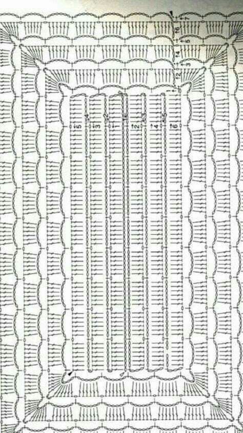 Crochet Rug Diagram, Pola Jaring, Taplak Meja Crochet, Diy Crafts Crochet, Crochet Placemats, Crochet Carpet, Crochet Rug Patterns, Mode Crochet, Pola Amigurumi