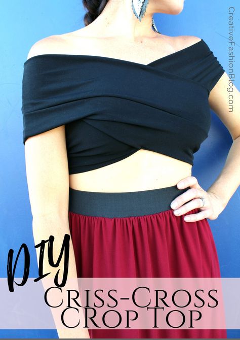 DIY this easy crop top for women. This beginner sewing tutorial walks you through how to make your own pattern and even has a video to walk you through how to put it together step by step. #sewing #sew #diycroptop #diyclothes #handmadewardrobe Easy Crop Top, Diy Clothes For Women, Extraordinary Fashion, Simple Crop Top, Diy Summer Clothes, Diy Crop Top, Easy Diy Clothes, Clothing Upcycle, Basic Sewing