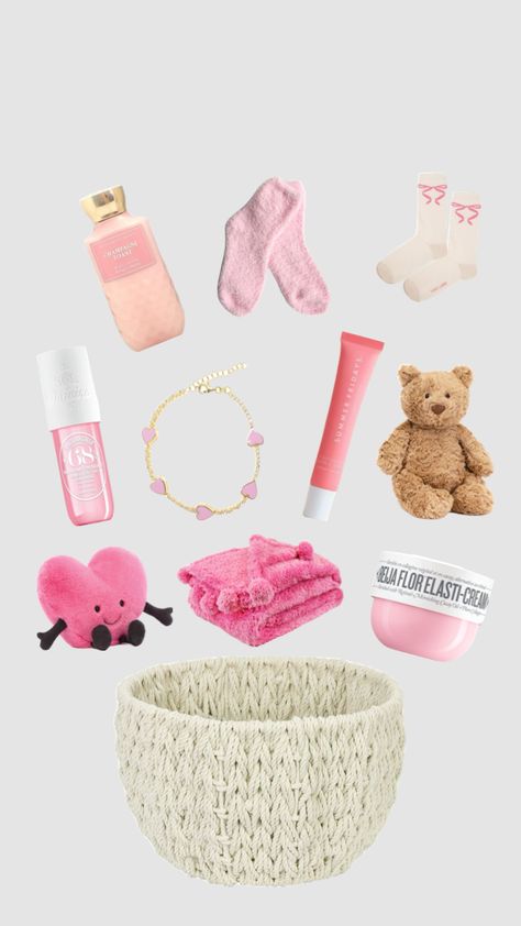 bae basket (pink edition!) 🎀 #pink #valentine #valentinesday #valentines #basket #bae #babe #baebasket #babebasket #love #white #heart #hearts Valentines Basket, Pink Gift Basket, Girly Christmas Gifts, Valentines Day Baskets, Valentine Gift Baskets, Best Gift Baskets, Valentine Baskets, Birthday Presents For Friends, Vday Gifts