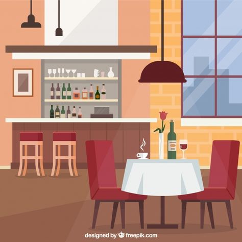 Elegant restaurant with flat design Free Vector Webpage Design Layout, Menu Cover Design, Restaurant Web, Unique Web Design, Elegant Restaurants, Coffee Shop Bar, Menu Cover, Professional Web Design, Ppt Design