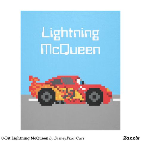 8-Bit Lightning McQueen Fleece Blanket Lightning Mcqueen Stickers, Flame Decals, Red Race, Stickers Sheet, Custom Mouse Pads, Fleece Blankets, Disney Pixar Cars, Pixar Cars, Lightning Mcqueen