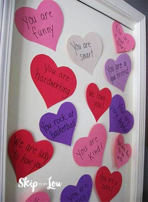 Give your loved one a Heart Attack! Write what you love about you spouse or kids or loved one on a heart and stick it to their door each day leading up to Valentine's Day. Selamat Hari Valentine, Happy Hearts Day, Hari Valentine, Ideas Hogar, Heart Day, Valentine's Day Quotes, My Funny Valentine, Bedroom Door, New Heart