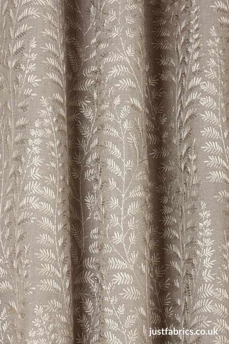 Fernbank is a beautiful #linen #curtain #fabric with an embroidered design of fern leaves.This beautiful cloth has a linen feel with a detailed simple fern design embroidered in a single colour across the fabric. Fernbank would make stunning curtains for traditional and contemporary interiors alike. It is available in a wide range of colours. Curtain Fabrics Living Room, Mustard Decor, Yellow Room Decor, Fern Design, Curtain Fabrics, Pink Inspiration, Linen Curtain, Yellow Room, Fern Leaves