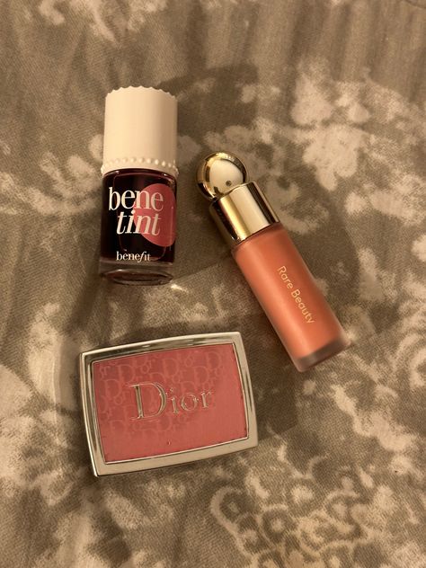 Benetint Aesthetic, Benetint Blush, Dior Rosy Glow Blush, Wish Makeup, Rare Beauty Blush, Coquette Makeup, Strawberry Blonde Hair, Fancy Makeup, Lipstick Collection