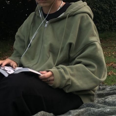 A Book, A Man, Headphones, Reading