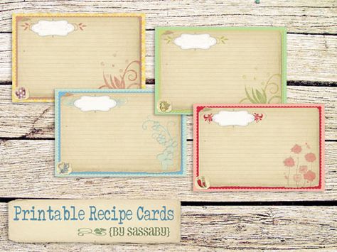 Cute Recipe Cards, Recipe Cards Printable Free, Recipe Album, Recipe Cards Template, Recipe Scrapbook, Free Printable Coupons, Free Printable Cards, Baking Recipe, Printable Recipe