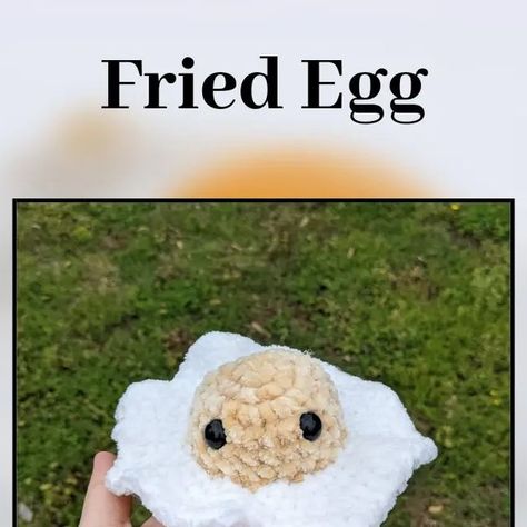 Wiggles World on Instagram: "Fried Egg Pattern 🍳  It's finally here! Here is my free fried egg pattern! You can also find the pattern available on Ribblr for free. If you see any mistakes in the pattern, please let me know.  As always, save & shares are always appreciated 🤍  Followers: 889  Tags 🏷️ #crochet #egg #freepattern #ribblr_it #freecrochetpattern #crochetegg #crochetersofinstagram #wigglesworldcrochet" Crochet Gudetama Free Pattern, Crochet Egg, Crochet Eyes, Crochet Animals Free Patterns, Fried Egg, Crochet Animals, Crochet Amigurumi, Free Crochet Pattern, Free Crochet