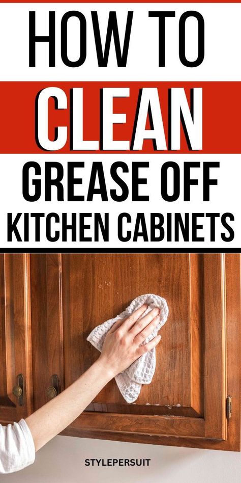 Cleaning grease off kitchen cabinets can be a hassle, but with the right techniques, you can restore their shine and keep your kitchen looking fresh. Checkout a step-by-step guide on how to effectively clean grease off your kitchen cabinets: Clean Greasy Kitchen Cabinets, Kitchen Craft Cabinets, How To Clean Kitchen, Cabinet Cleaner, Cleaning Grease, Cleaning Cabinets, Clean Kitchen Cabinets, Easy Cleaning Hacks, Homemade Cleaning Solutions