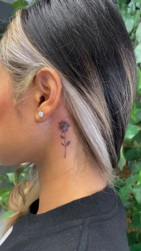 🌹Rose Neck Tattoo 💉 in 2022 | Small rose tattoo, Behind ear tattoo, Neck tattoos women Back Ear Tattoo, Simple Neck Tattoos, Rose Tattoo Behind Ear, Rose Neck Tattoo, Small Neck Tattoos, Behind Ear Tattoos, Tattoo Behind Ear, Side Neck Tattoo, Rose Tattoos For Women