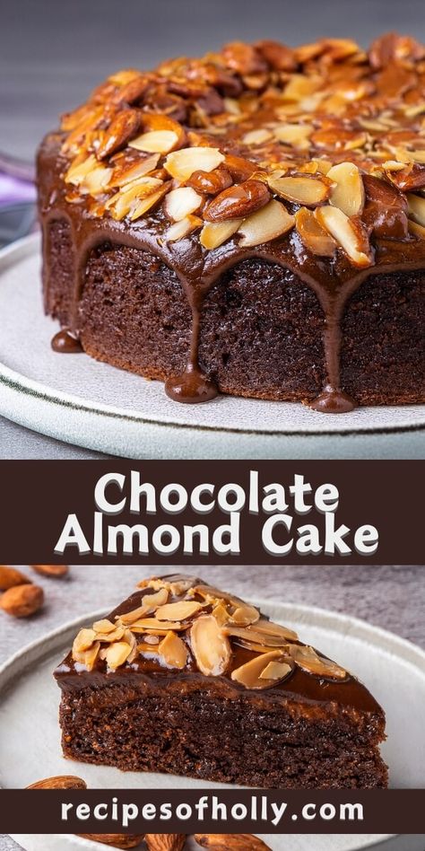 Chocolate Almond Cake Chocolate Almond Cake Recipe, Chocolate Almond Cake, Almond Toffee, Almond Crunch, Chilled Desserts, Almond Flour Recipes, Chocolate Toffee, Almond Cake, Chocolate Almond