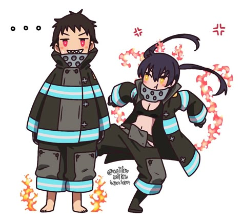 Fire Force Ships, Tamaki And Shinra, Shinra And Tamaki, Shinra X Tamaki, Shinra Kusakabe, Samurai Armor, Fire Force, Ao No Exorcist, Fire Brigade