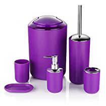 Check this out at Amazon Purple Bathroom Accessories, Storing Makeup Brushes, Purple Bathroom, Bathroom Curtain Set, Purple Shower Curtain, Gray Bathroom Accessories, Bad Set, Toilet Brush Holder, Purple Bathrooms