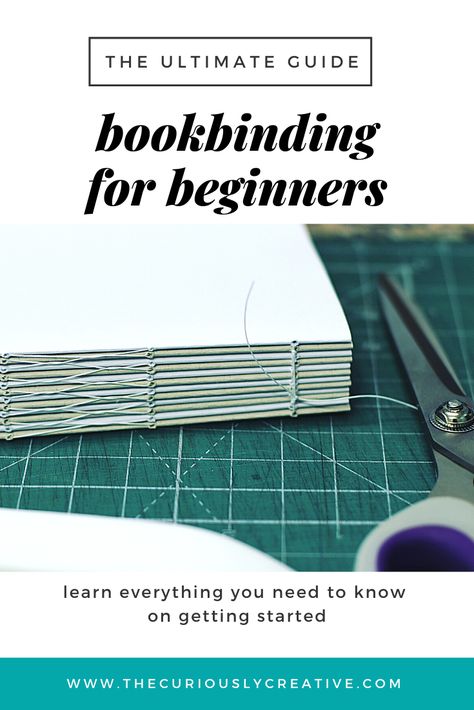 Thinking about starting bookbinding as a new hobby? In our guide, find out all you need to get started with bookbinding for beginners! Binding Journals Diy, Binding Your Own Book, How To Bind Your Own Book, Bookbinding Tools Diy, How To Bind A Book Diy Video Tutorials, Beginner Book Binding, Book Binding Supplies, Basic Book Binding, Diy Book Binding Methods