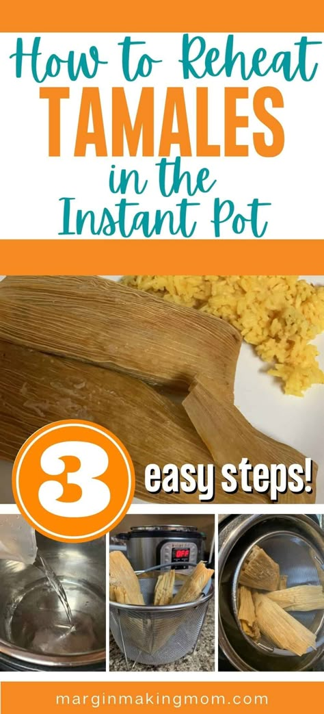 Learn how to reheat tamales in the Instant Pot, steaming them to perfection! It's super easy to do, and your tamales won't dry out this way! Reheat Tamales In Instant Pot, Best Way To Reheat Tamales, Steam Tamales In Instant Pot, Instant Pot Tamales Cook Time, Reheat Tamales In Air Fryer, Tamales In Instant Pot, Tamales Instant Pot, How To Cook Tamales, Instant Pot Tamales