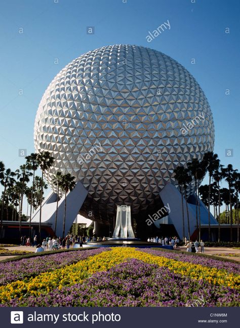 Spaceship Earth. Epcot Theme Park, Orlando, Florida, USA. Stock Photo Epcot Center Orlando, Spaceship Earth Epcot, Epcot Theme Park, Orlando Theme Parks, Epcot Center, Spaceship Earth, Futuristic City, Florida Usa, Urban Life