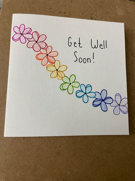 Sorry For Your Loss Card Ideas, Get Well Soon Handmade Cards, Feel Better Card Ideas, Get Well Soon Diy Cards, Get Well Watercolor Cards, Get Well Soon Card Ideas Handmade, Get Well Soon Cards From Kids, Get Well Soon Cards Diy, Watercolor Get Well Cards