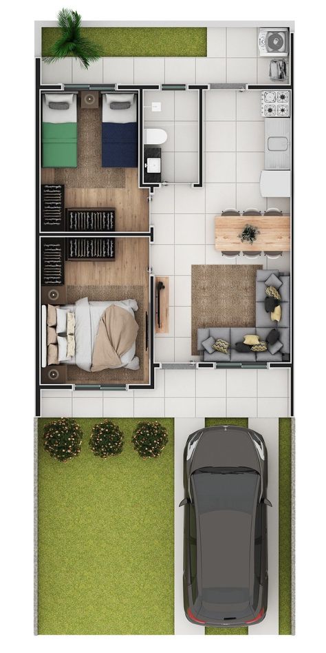 Two Bedroom House Design, Small Apartment Building Design, Small Apartment Plans, Small House Blueprints, Small Apartment Building, Canada House, Small House Layout, Two Bedroom House, Small House Floor Plans