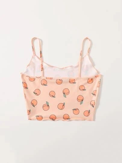 Peach Print, Design Clothes, Cami Top, Peaches, Cami Tops, Lettuce, Trim, Crop Tops, Women's Top