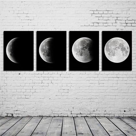 All Things Moon on Instagram: “Fade Out. Moon Phases Canvas Print Posters available at our shop! A piece of decor for a Moon Lovers living space! 🌘🌗🌖🌕. . . . #fadeout…” Original Canvas Art, Contemporary Art Canvas, Diy Canvas Wall Art, Decorative Paintings, Contemporary Canvas, Moon Wall Art, Moon Wall, Panel Wall Art, Canvas Art Wall Decor