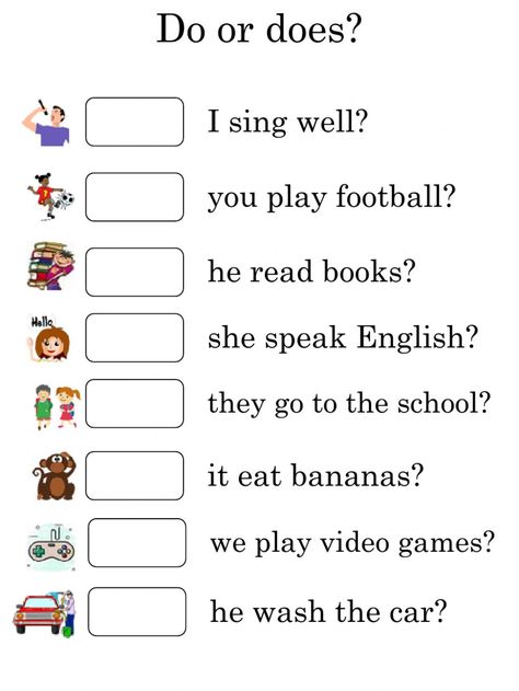 English Grade3 Worksheet, Grade 3 Reading Worksheets, Grade Three English Worksheets, Verb To Do Grammar, English Exercises Worksheets, Do Does, Auxiliary Verbs, Ingles Kids, English Grammar Exercises