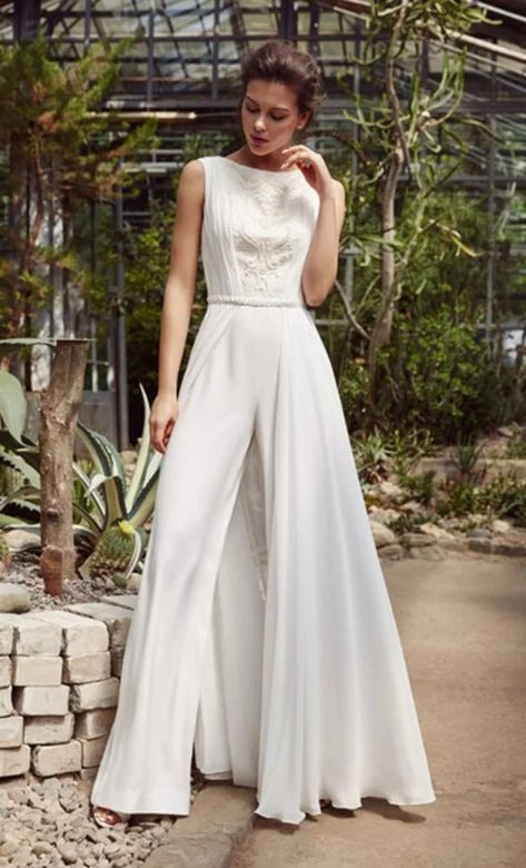 Jumpsuit Wedding Dress With Skirt, Wedding Jumpsuit With Cape, Bridal Jumpsuit With Cape, Queer Wedding Outfit, Wedding Pantsuit The Bride, Wedding One Piece, Bridal Jumpsuit With Train, Wedding Jumpsuit The Bride, Suit Dress Wedding