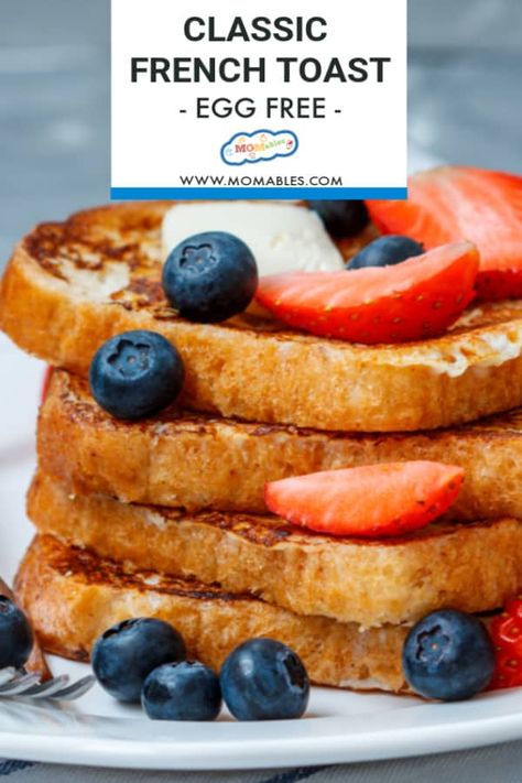 Egg Free French Toast, French Toast Without Eggs, Crispy French Toast, Classic French Toast, Make French Toast, Eggless Recipes, Egg Free Recipes, Breakfast Toast, Allergy Free Recipes